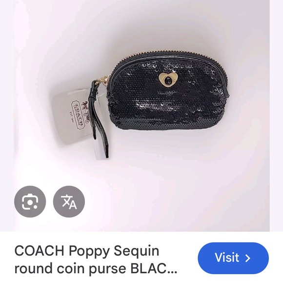 COACH Black Sequin Coin Purse (limited edition)  (shipping for 4. 99 ) - Picture 5 of 12